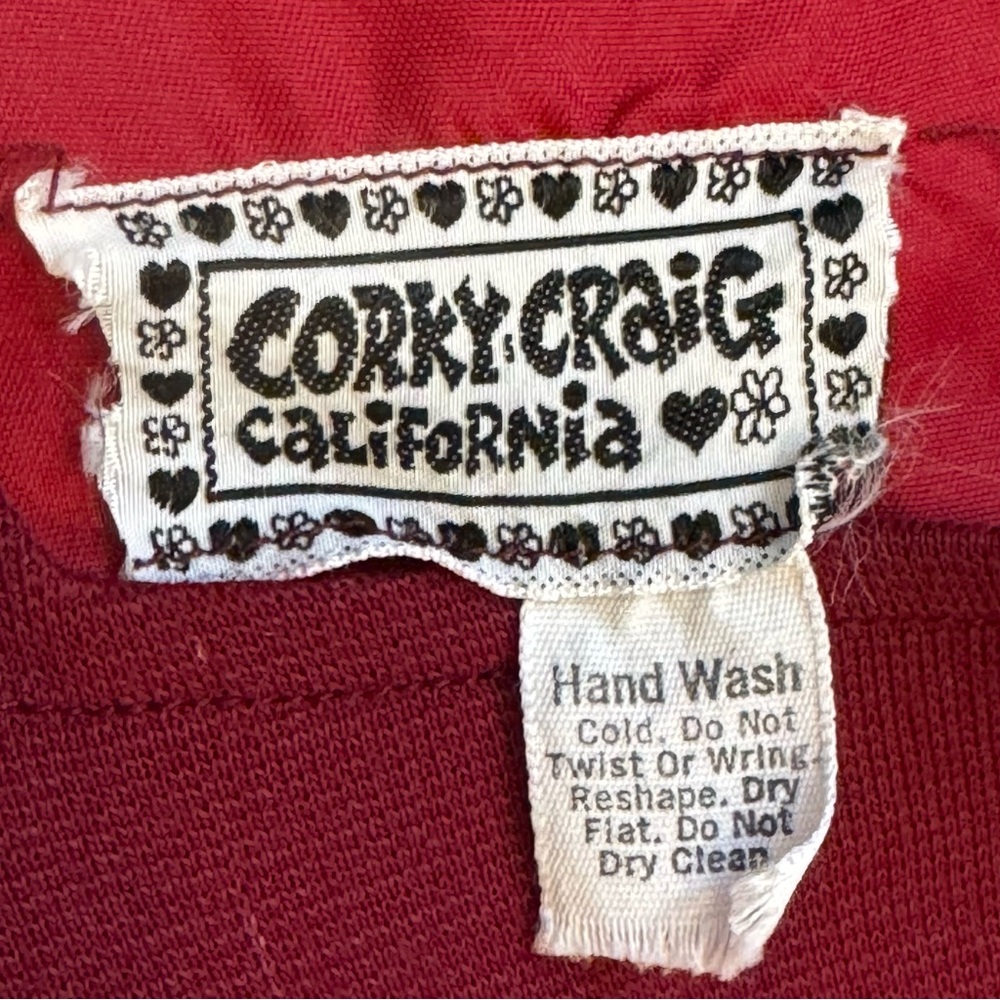 Vintage 70s Corky Craig Stretch Knit Milkmaid Prairie Pinafore Apron Maxi Dress - Picture 3 of 9